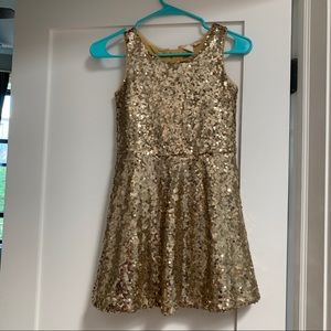 GAP EUC SEQUIN SKATER DRESS AGE 8 with free cat and jack sequin cardigan